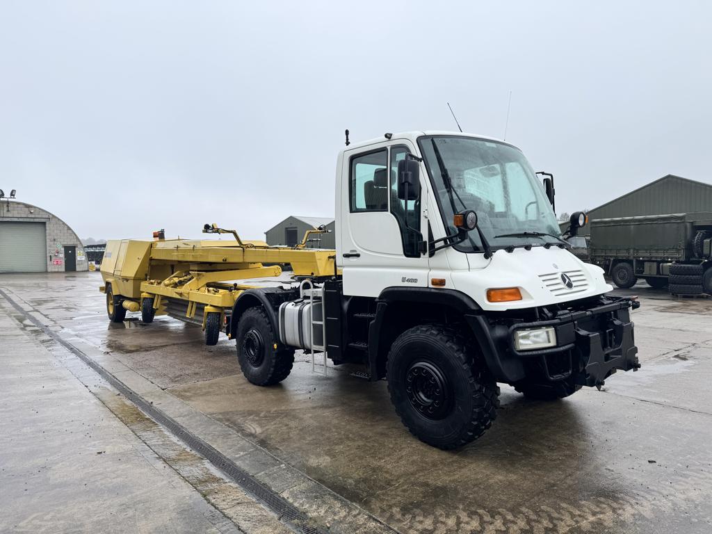 Mercedes Unimog U400 with Danline Runway Sweeper - Govsales of ex military vehicles for sale, mod surplus